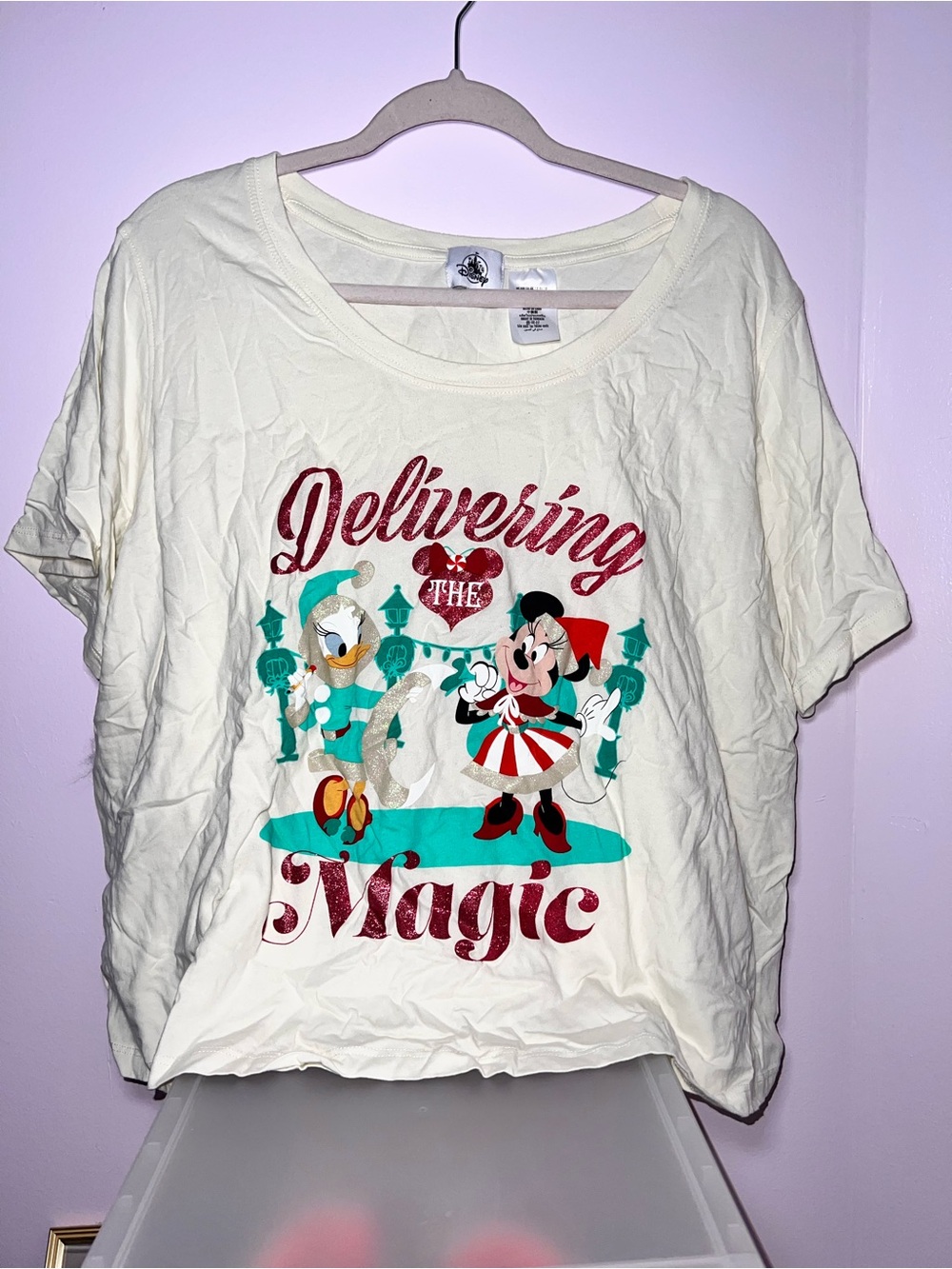 Disney Cream Short Sleeve "Delivering the Magic" Graphic Tee